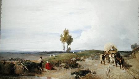 A Ford on the Road from Boulogne to Paris, looking towards St. Omer from Richard Parkes Bonington