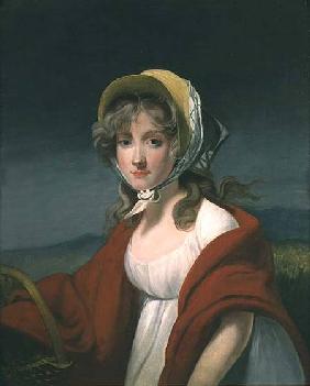Portrait of a girl wearing a red shawl
