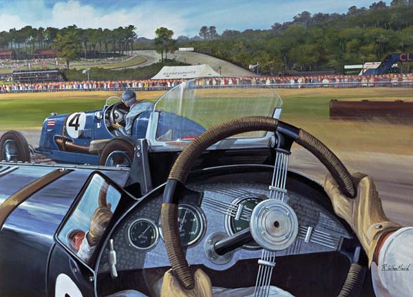 Brooklands - From the Hot Seat (w/c and gouache on paper)  from Richard  Wheatland