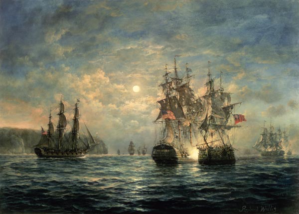 Engagement Between the "Bonhomme Richard" and the "Serapis" off Flamborough Head, 1779  from Richard  Willis
