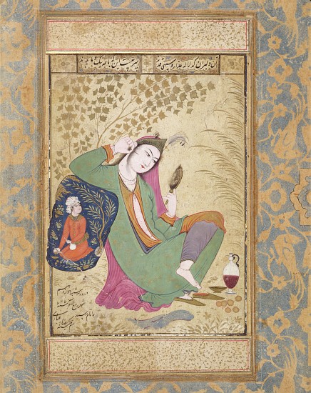 Lady with a Mirror, 16th/17th century from Riza-i Abbasi