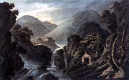 Classical landscape with cascade from Robert Adam