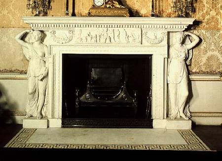 The fireplace in the state drawing room from Robert Adam