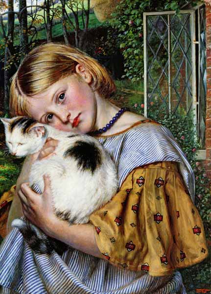 A Girl with a Cat from Robert Braithwaite Martineau