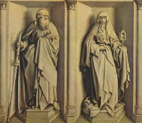 Altar des Stabwunders und der Vermählung Mariae, Rückseite - Der hl. Jakob der Ältere und die hl. Kl
