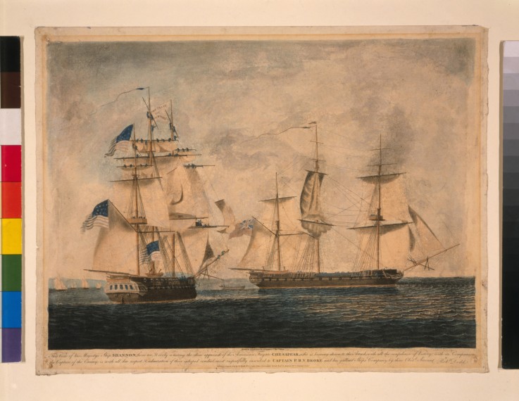 HMS Shannon captures USS Chesapeake, 1 June 1813 from Robert Dodd