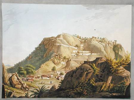 South-western view of Ootra-Durgum, illustration from 'Twelve Views of Mysore, the Country of Tippoo from Robert H. Colebrooke