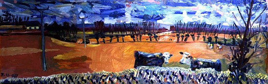 View from Mump looking West, 1998 (oil on board)  from Robert  Hobhouse