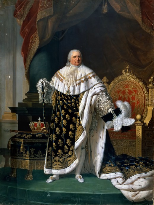 Portrait of Louis XVIII (1755-1824) in coronation robes from Robert Lefevre