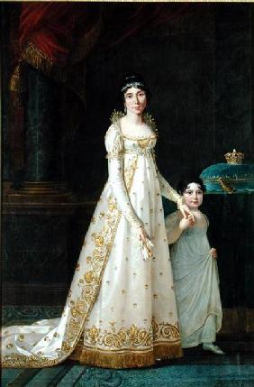 Portrait of Marie-Julie Clary (1777-1845) Queen of Naples with her daughter Zenaide Bonaparte (1801-