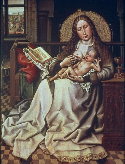 Virgin and Child Before a Firescreen, c.1440 (oil & egg tempera on panel) from (Robert Campin) Master of Flemalle