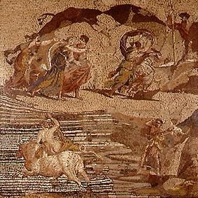 Europa auf dem Stier (Raub der Europa) from römisch Mosaik