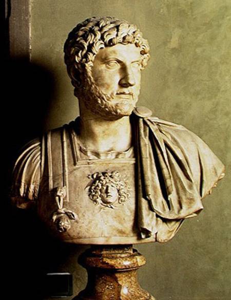 Bust of Emperor Hadrian (76-138 AD) from Roman