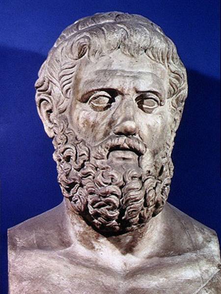 Bust of Sophocles (496-406 BC) from Roman
