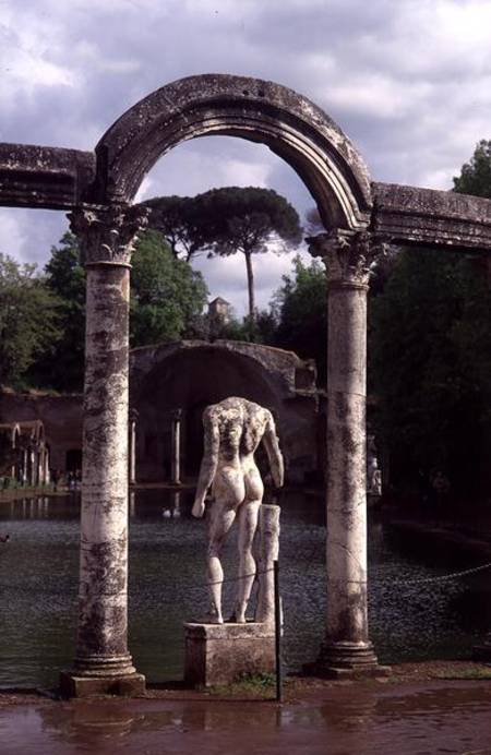 Canopus canal with a nude sculpture from Roman