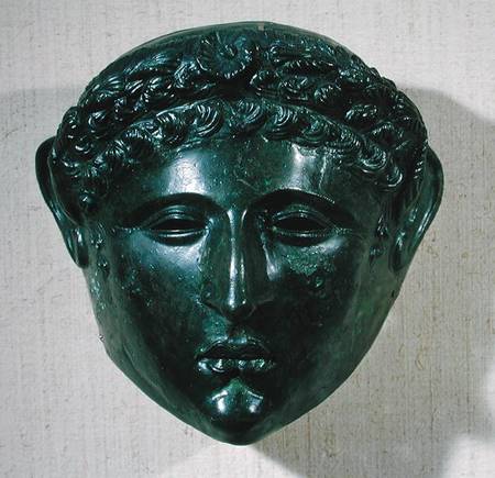 Mask from a parade helmet, from Hirchova, Romania from Roman