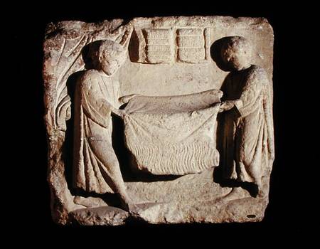 Relief depicting a draper in his shop from Roman