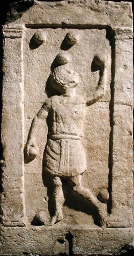 Relief depicting a juggler from the stela of Settimia Spica from Roman