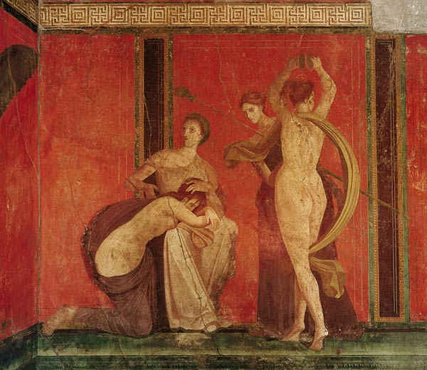 Scourged Woman and Dancer with Cymbals, South Wall, Oecus 5 from Roman