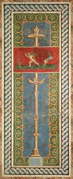 Candelabra with ornamental motif (mosaic)