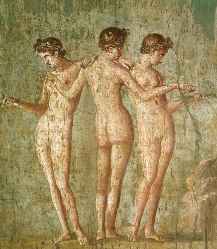 Three Graces, from Pompeii from Roman