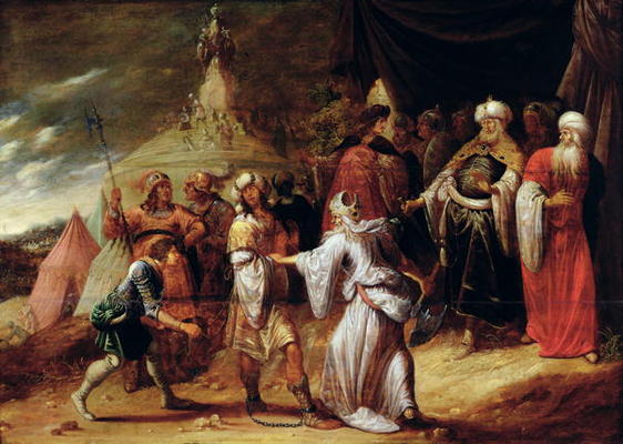 Samuel Killing Agag, King of the Amalekites (oil on panel) from Rombout van Troyen