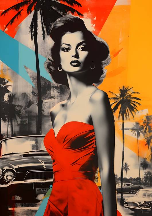 Lady in Red Pop Art from Rosa Piazza