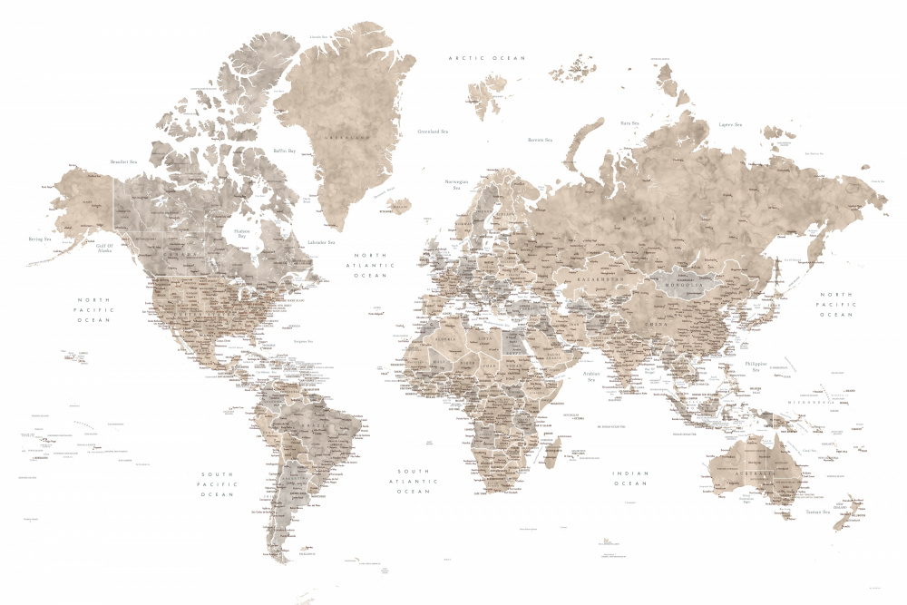 Detaillierte Weltkarte mit Städten,Abey from Rosana Laiz Blursbyai