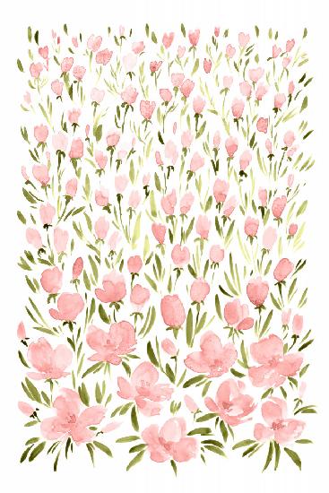Feld mit rosa Blumen
