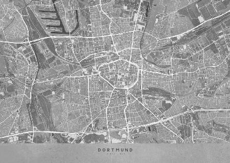 Graue Vintage-Karte von Dortmund,Deutschland