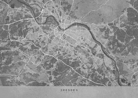 Graue Vintage-Karte von Dresden,Deutschland