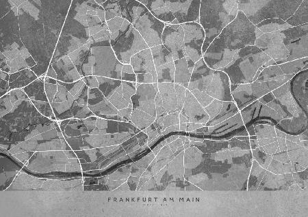 Graue Vintage-Karte von Frankfurt,Deutschland