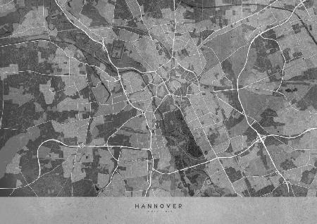 Graue Vintage-Karte von Hannover,Deutschland