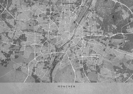 Graue Vintage-Karte von München,Deutschland