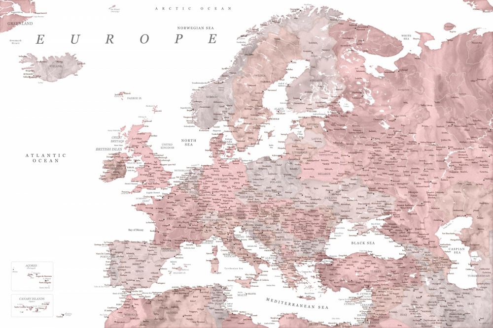 Piper detaillierte Karte von Europa from Rosana Laiz Blursbyai