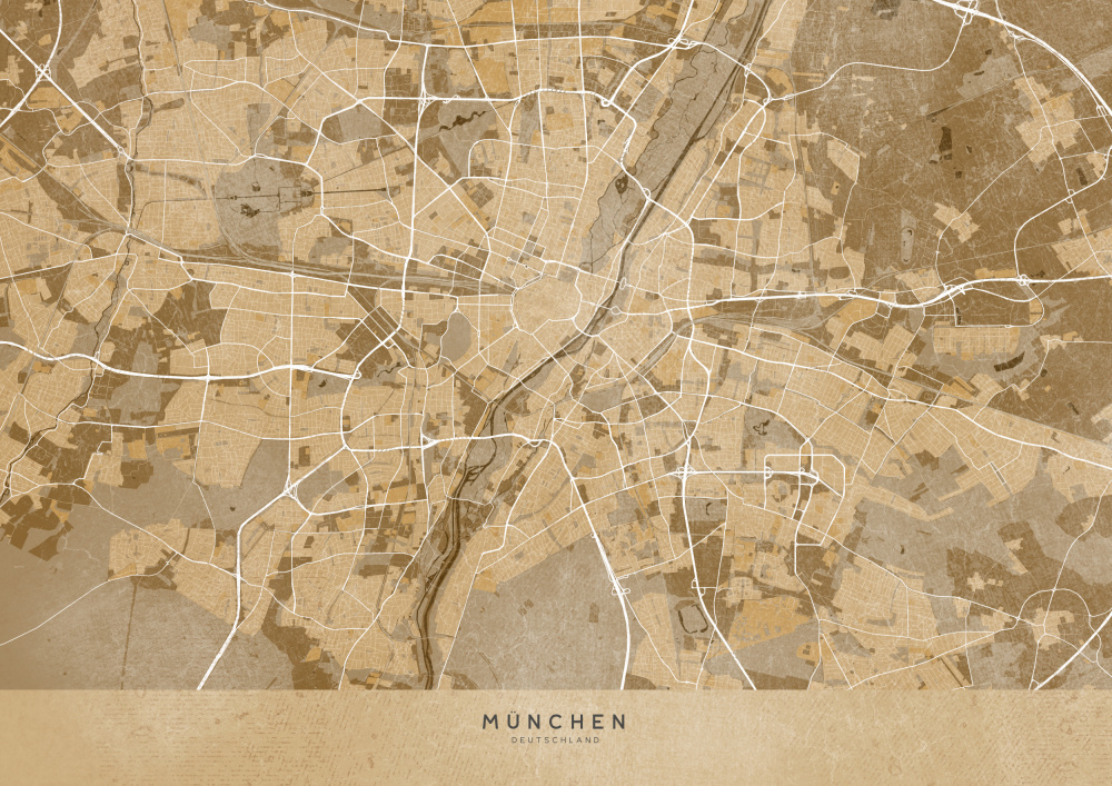 Sepia-Vintage-Karte von München,Deutschland from Rosana Laiz Blursbyai