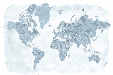 Weltkarte mit umrissenen Ländern,Jacq