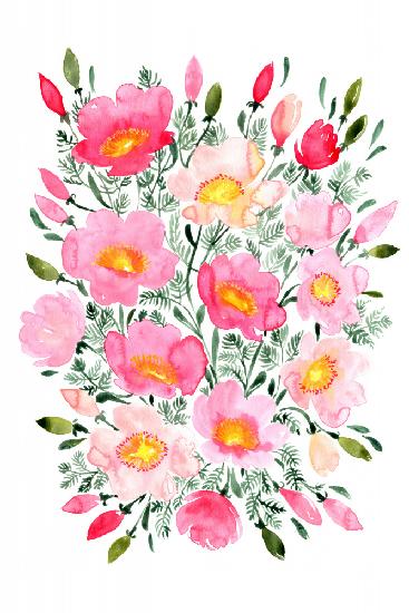Winterlynn-Blumenstrauß in Rosa
