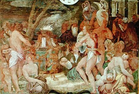 The Catanaean Twins, Anapias and Amphinamus at the Sacrificial Altar from Rosso Fiorentino