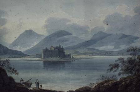 View across Loch Awe, Argyllshire, to Kilchurn Castle and the Mountains beyond from R.S. Barret
