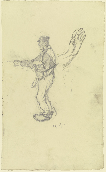 Ein Arbeiter und eine Hand aus der "Großen Spinnerei von Edam" from Rudolf Gudden