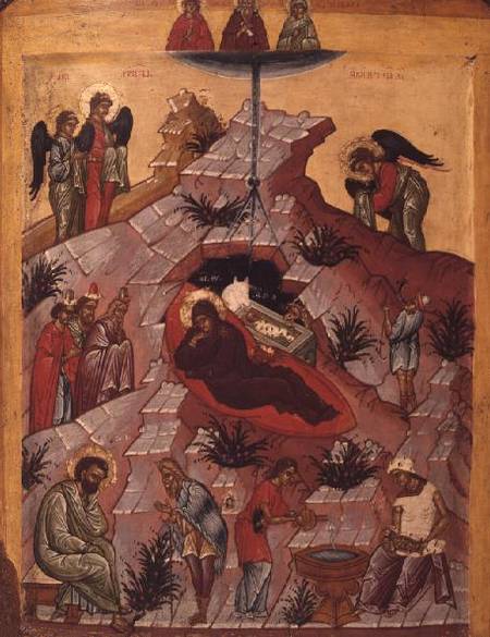The Nativity, Russian icon from Russian School