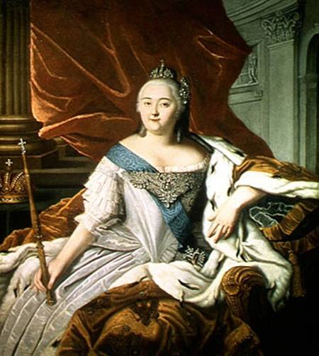 Portrait of Elizabeth Petrovna (1709-62) Empress of Russia from Russian School