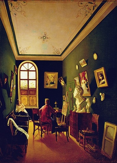 The Painter''s Studio from Russian School