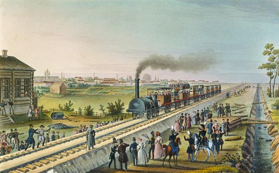 Die Eröffnung der Eisenbahn von St. Petersburg nach Pawlowsk from Russischer Meister