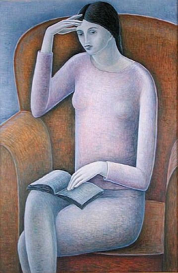 Woman Reading, 2003 (oil on wood)  from Ruth  Addinall