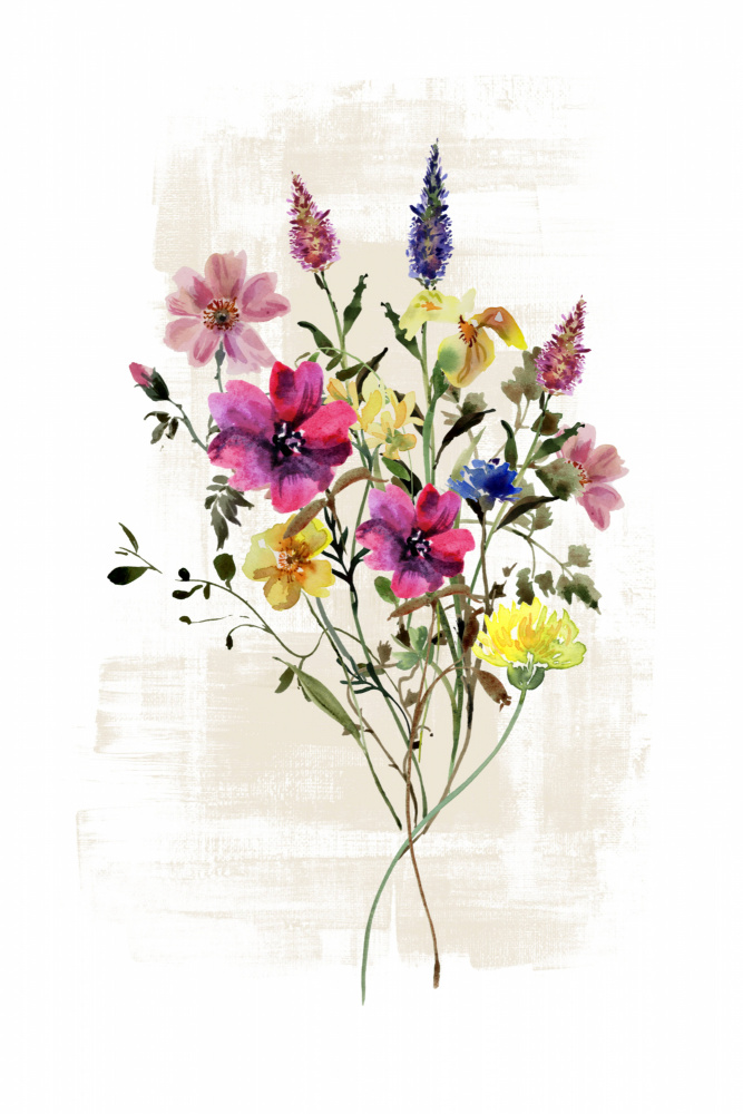 Wildes Blumenmuster in satten Farbtönen from Sally Ann Moss