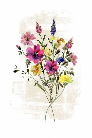 Wildes Blumenmuster in satten Farbtönen