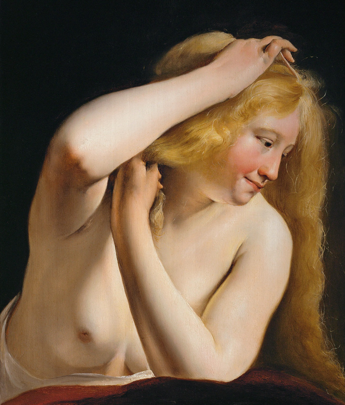 Young Woman Combing Her Hair from Salomon de Bray