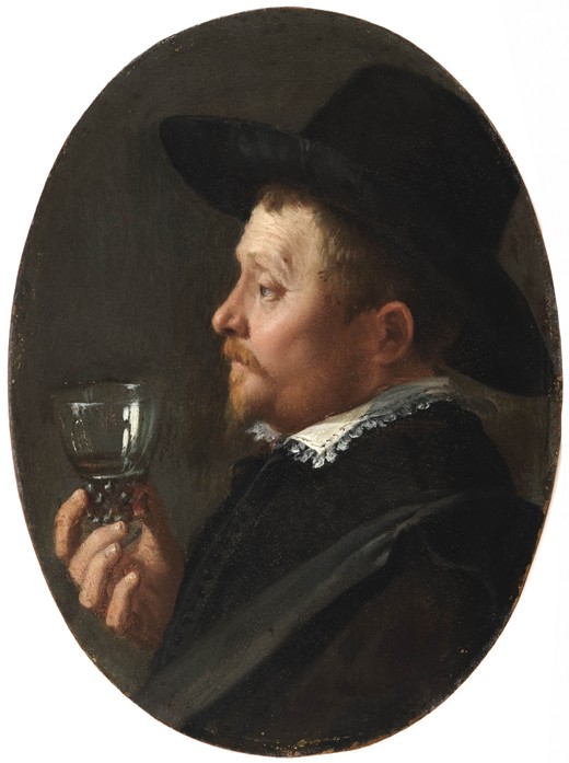 Man holding a roemer from Salomon de Bray